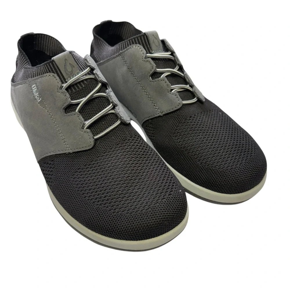 OluKai Makia Ulana Sneakers Mesh Breathable Lightweight Grey Black Mens Size 9